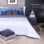 Outlet - Trapunta LL 280x260 cm TP Matrimoniale Invernale - Percalle di Cotone TC200 449Ch Grigio Chiaro / 325Sp Blu Scuro